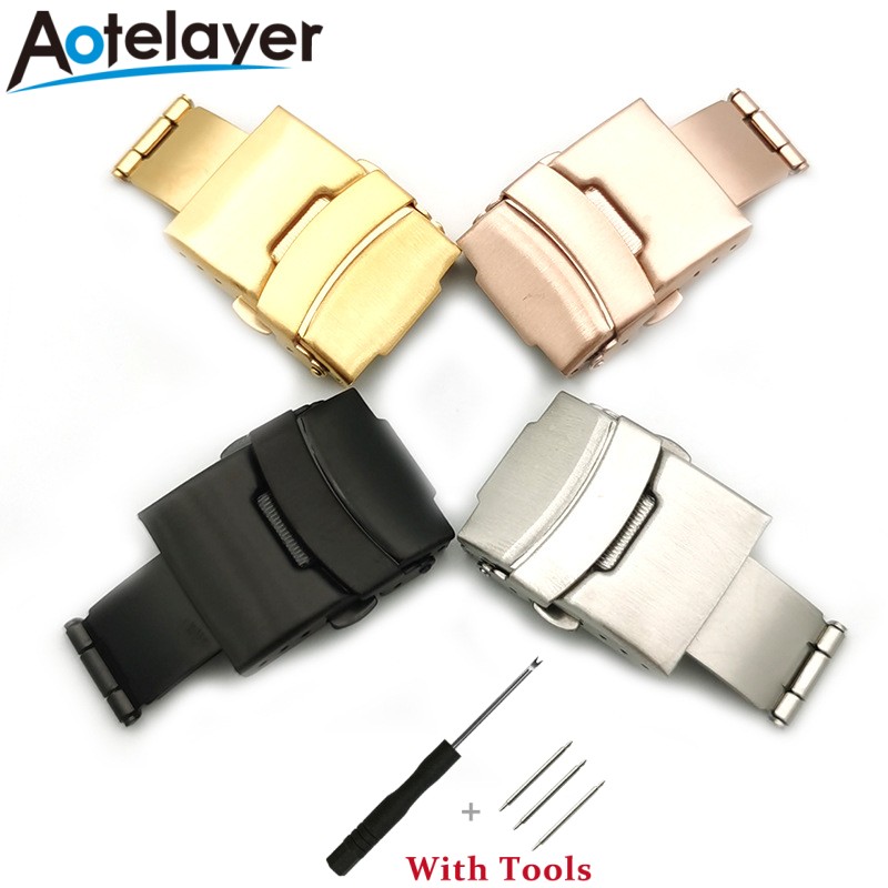 Butterfly Clasp Deployant - 16mm 18mm 20mm 22mm 24mm Stainless