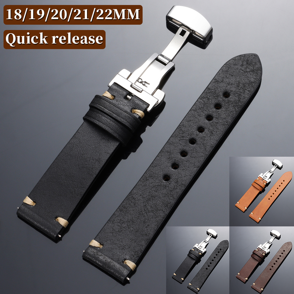 Leather Strap Quick Release - 18mm 19mm 20mm 21mm 22mm Vintage