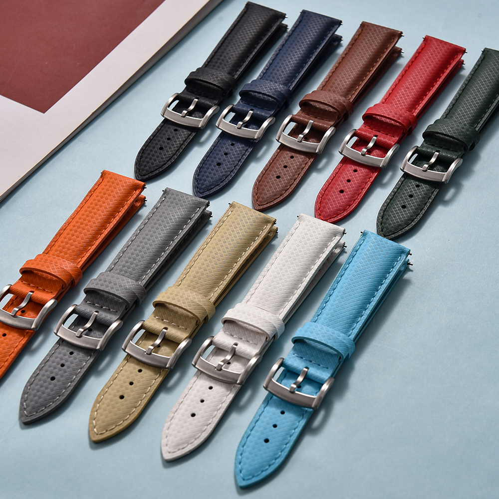 Leather Strap Quick Release - New Design FKM Rubber Sailcloth Strap