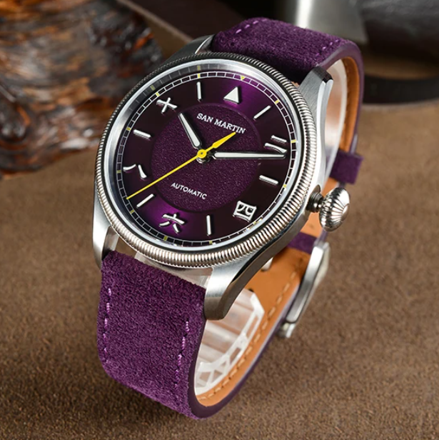 San Martin Men Automatic Watch - Leather Strap Quick Release のレビューと価格