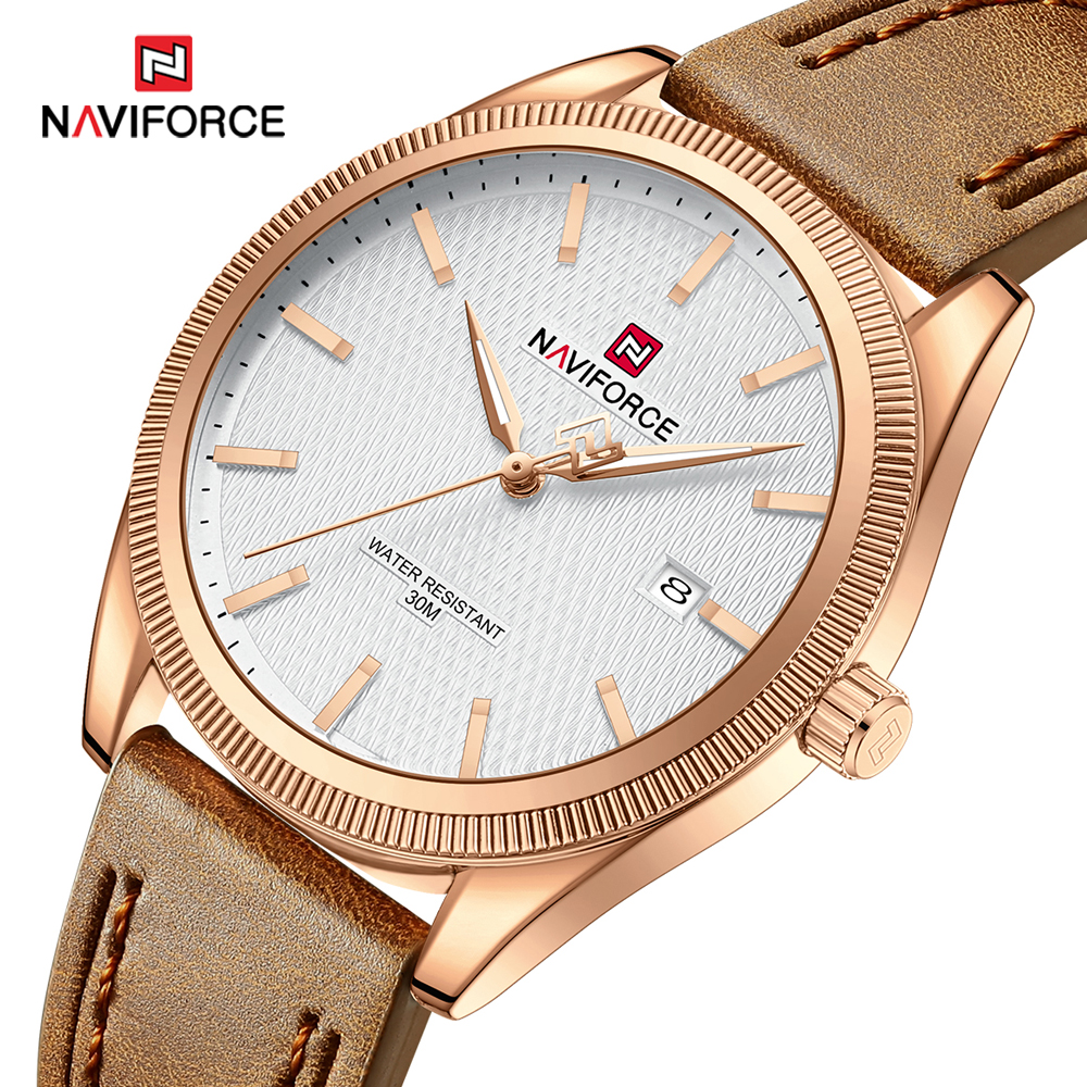 NAVIFORCE Fashion Luxury Brand - Leather Watch Band Men のレビューと価格