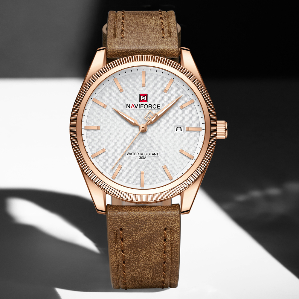 NAVIFORCE Fashion Luxury Brand - Leather Watch Band Men のレビューと価格
