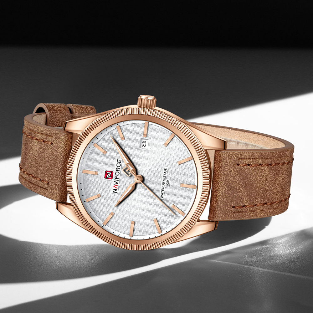 NAVIFORCE Fashion Luxury Brand - Leather Watch Band Men のレビューと価格
