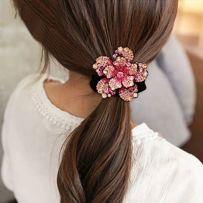 Women Rhinestone Scrunchies Ve - Silicone Band Women のレビューと価格
