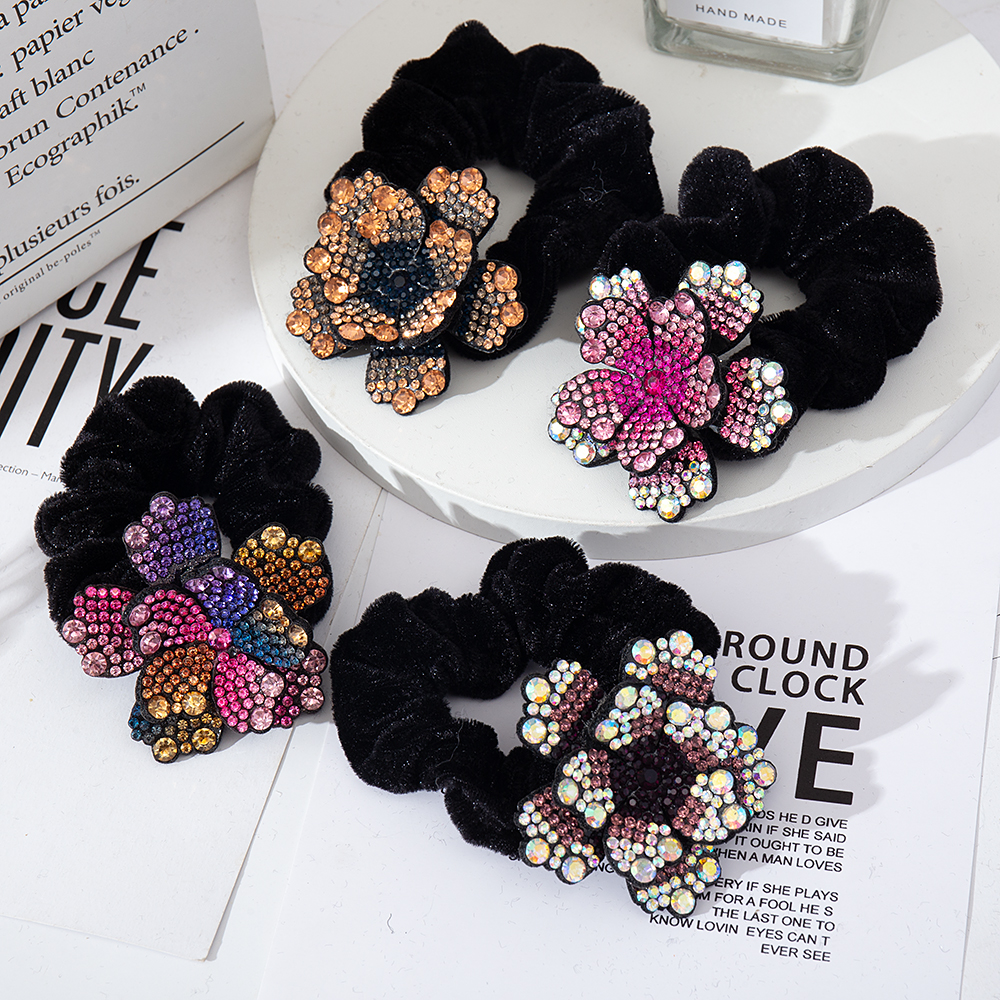 Women Rhinestone Scrunchies Ve - Silicone Band Women のレビューと価格