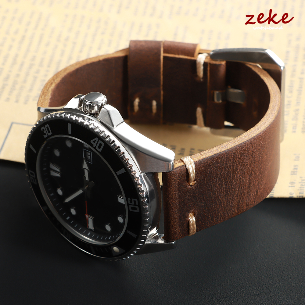Handmade Stitching Cowhide Wat - Rubber Strap Diver のレビューと価格