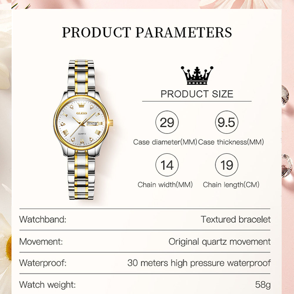 OLEVS 5563 New Fashion Women Q - Stainless Bracelet Diver のレビューと価格
