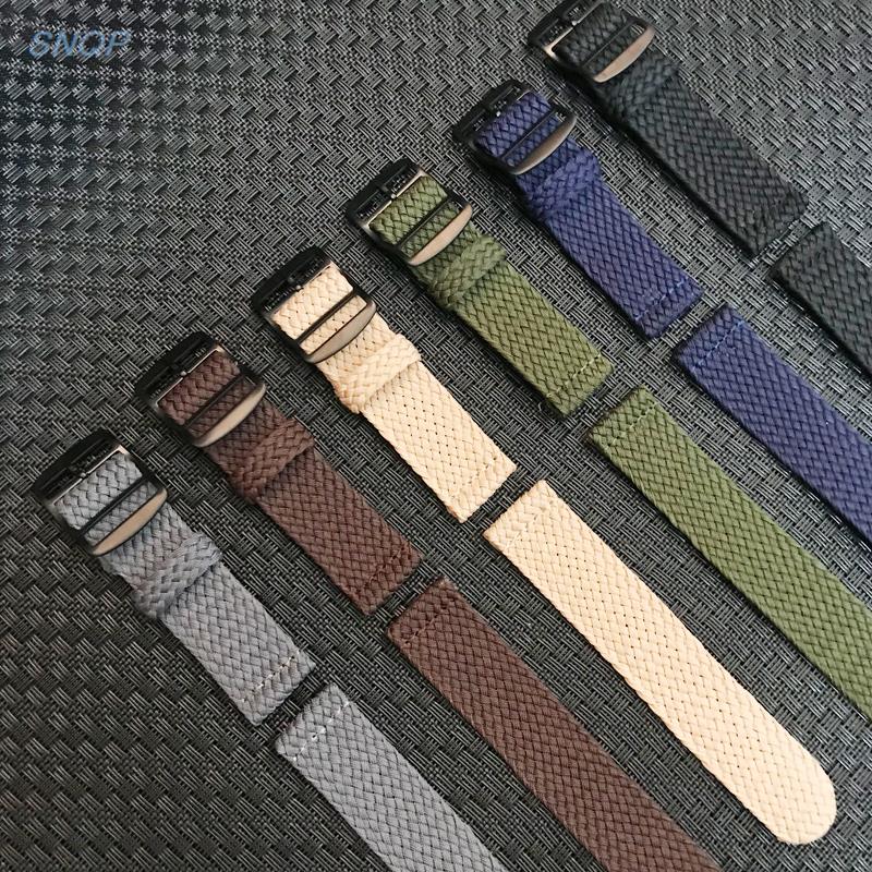 20mm 22mm Black Navy solid col - Perlon Strap Woven のレビューと価格