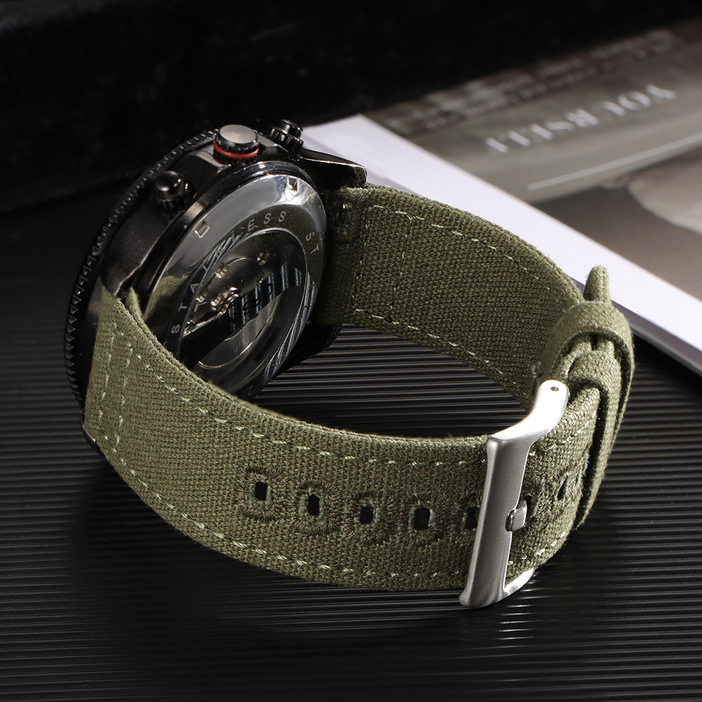 Nylon Woven Canvas Watch Band  - Canvas Strap Watch のレビューと価格