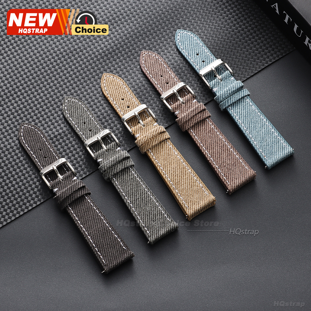 Nylon Denim Fabric Watch Strap - Canvas Strap Watch のレビューと価格