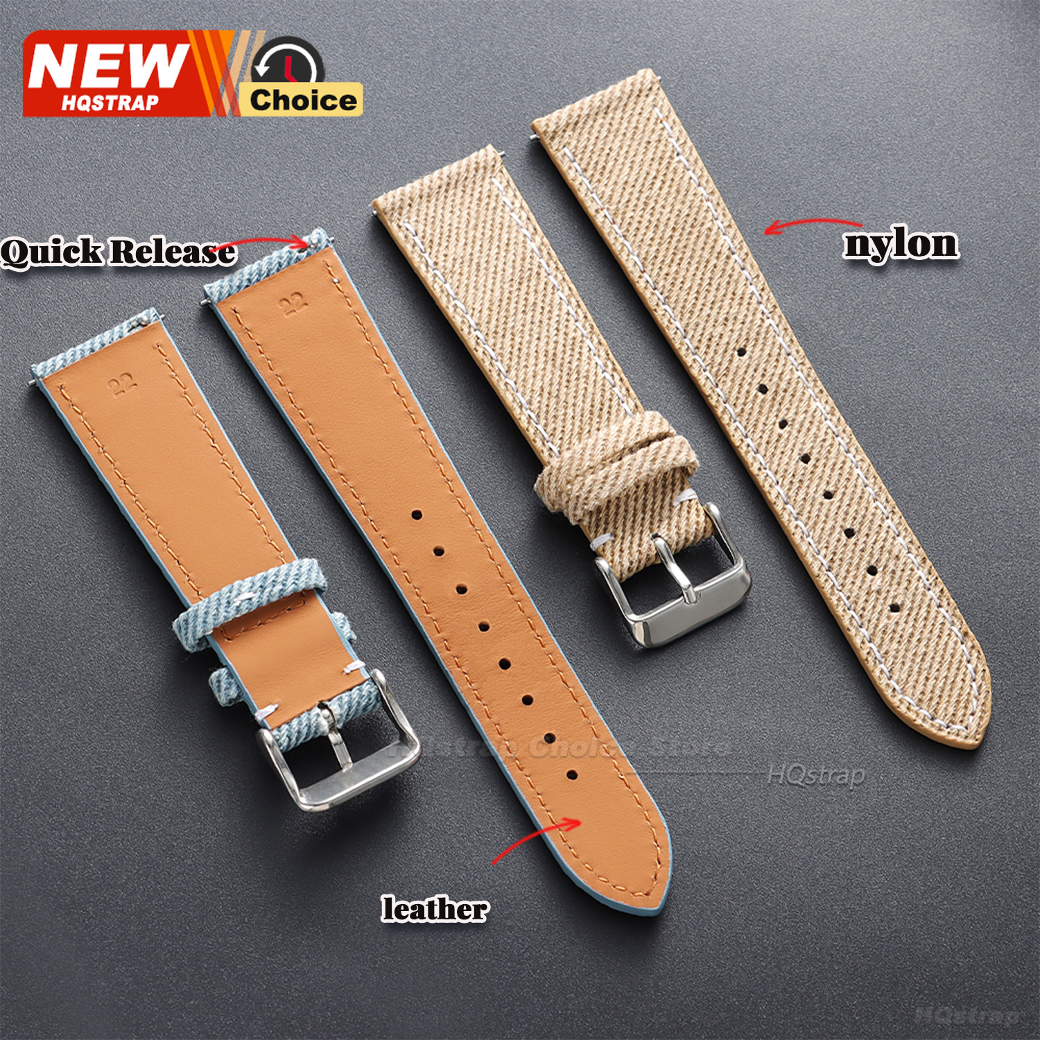 Nylon Denim Fabric Watch Strap - Canvas Strap Watch のレビューと価格