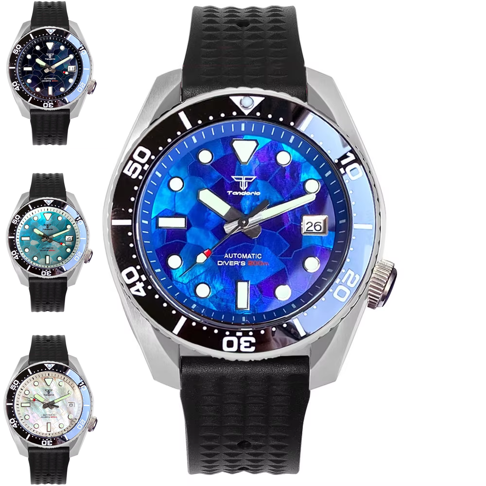 Tandorio 42.5mm Japan NH35A Au - Rubber Strap Diver のレビューと価格