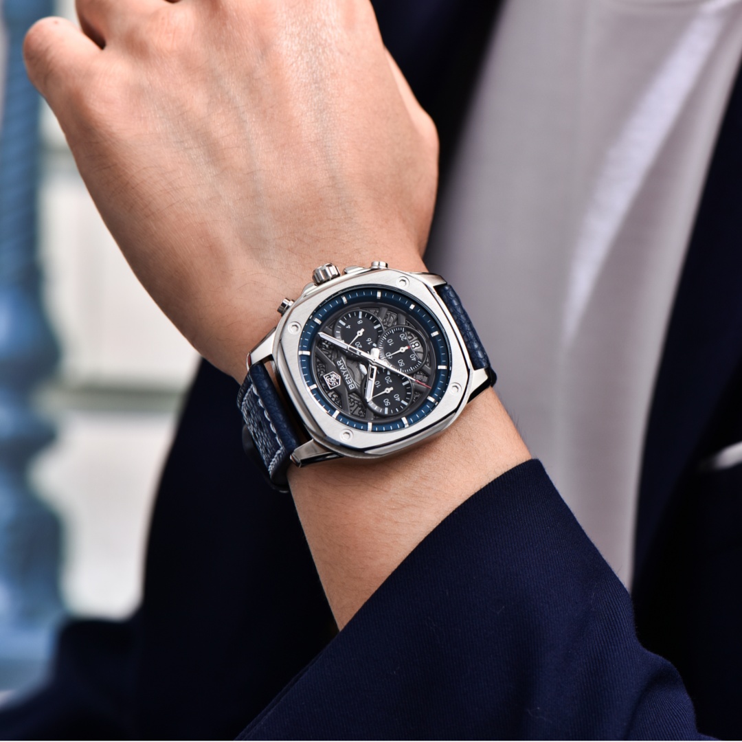 BENYAR 5222 Men's Sports Chron - Leather Watch Band Men のレビューと価格