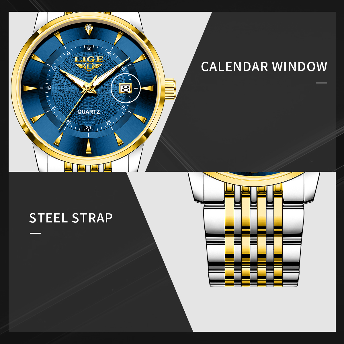 LIGE New 2025 Luxury Man Watch - Stainless Bracelet Diver のレビューと価格