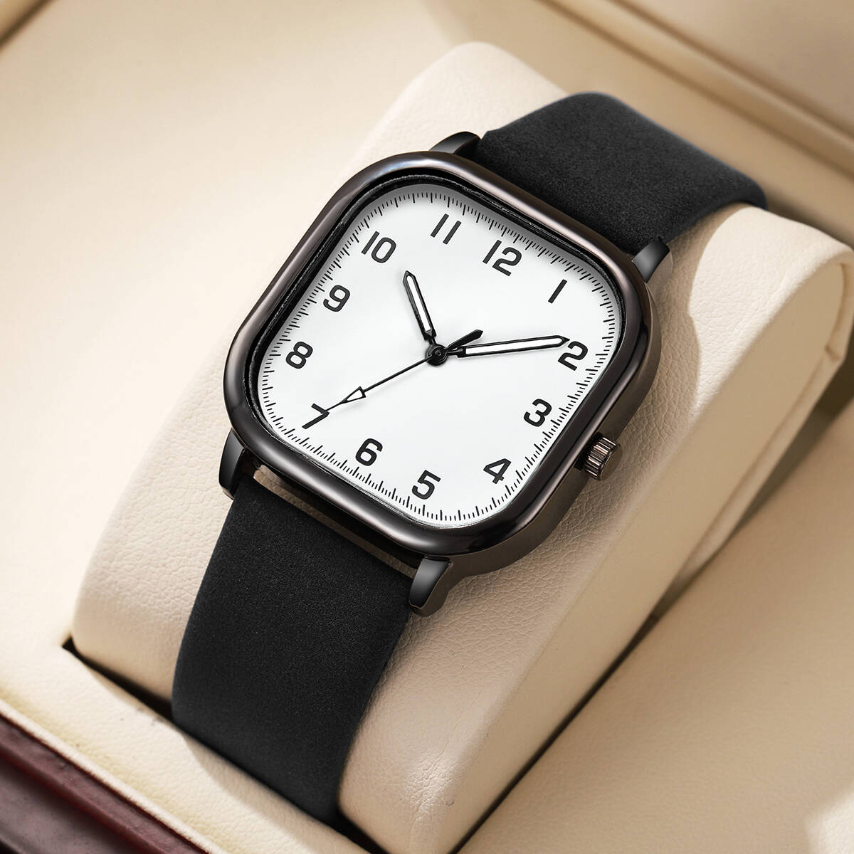 Fashion Square Men Watches Sim - Leather Watch Band Men のレビューと価格