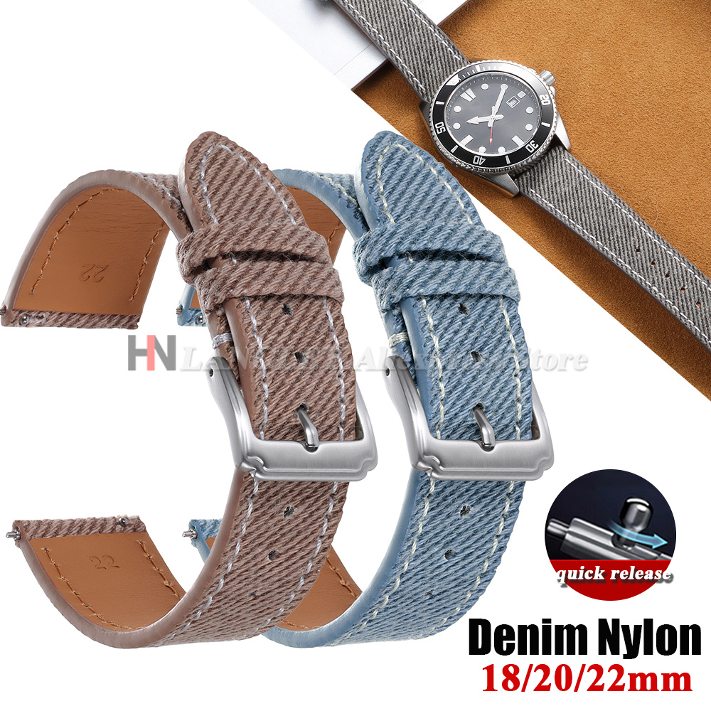 Denim Nylon Watch Strap Canvas - Canvas Strap Watch のレビューと価格