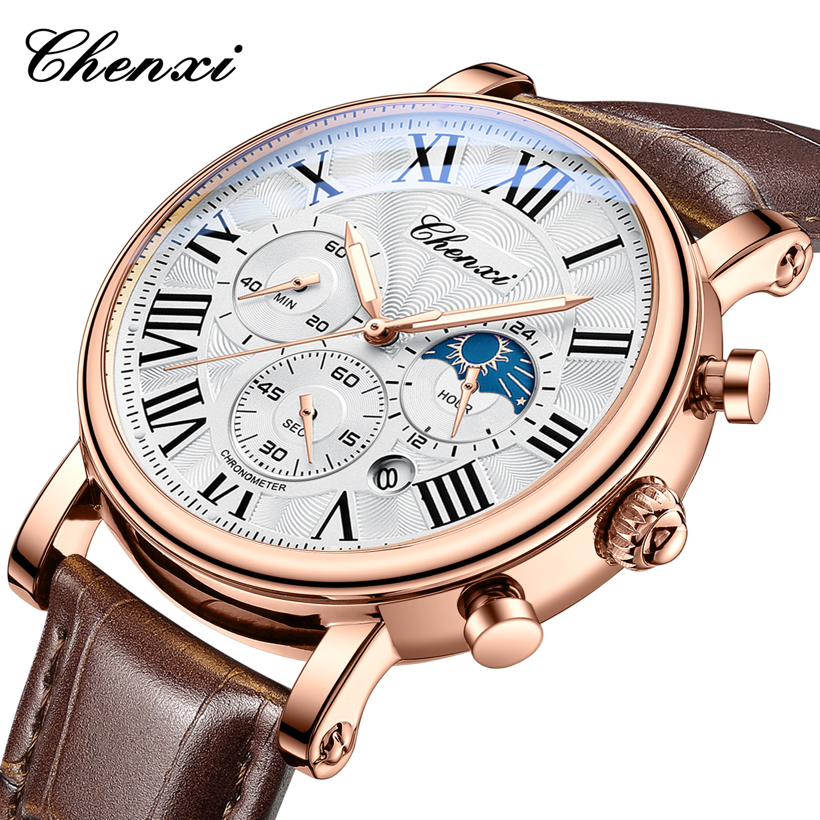 CHENXI 973 Men Quartz Watch Fa - Leather Watch Band Men のレビューと価格
