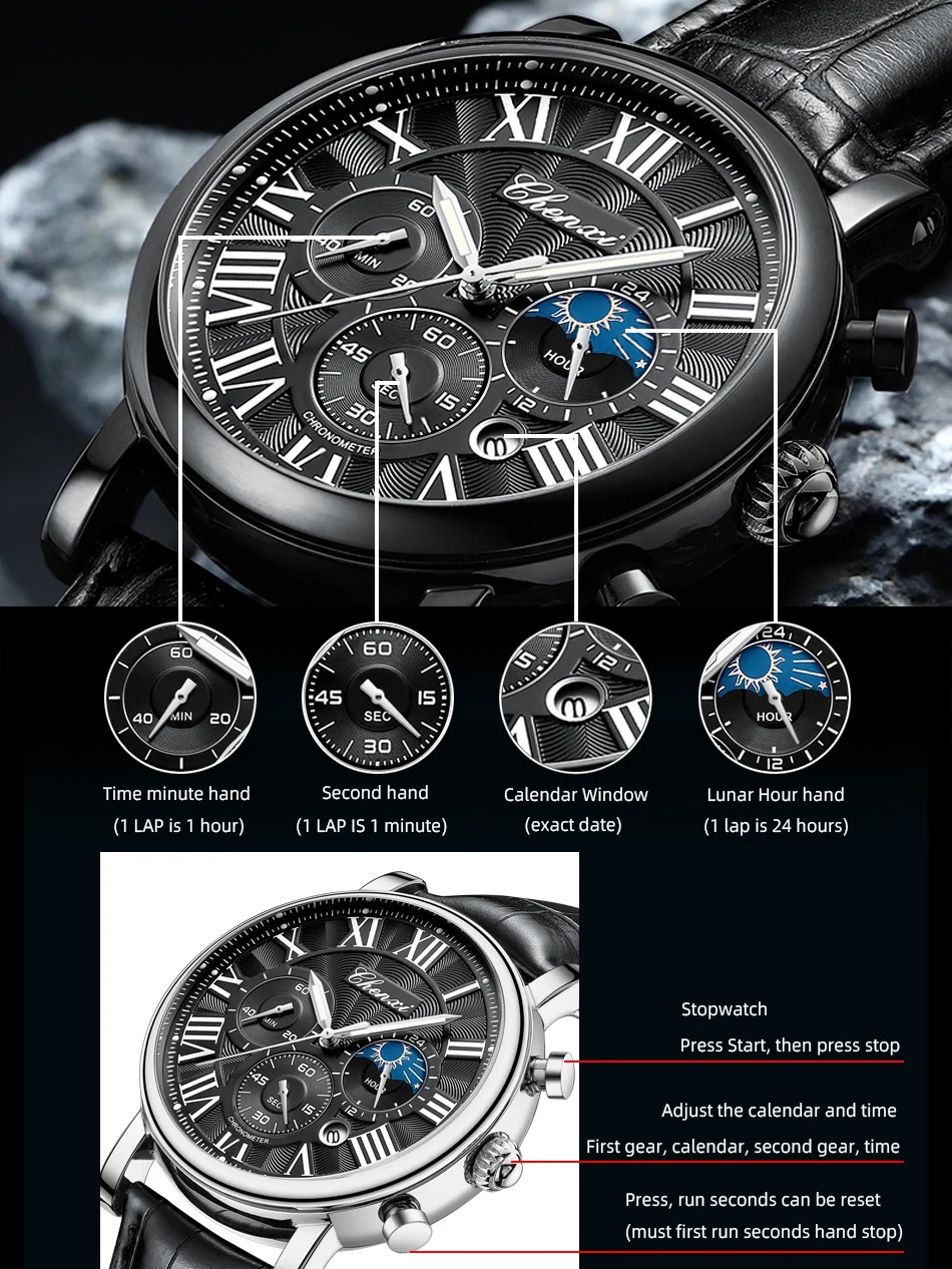 CHENXI 973 Men Quartz Watch Fa - Leather Watch Band Men のレビューと価格