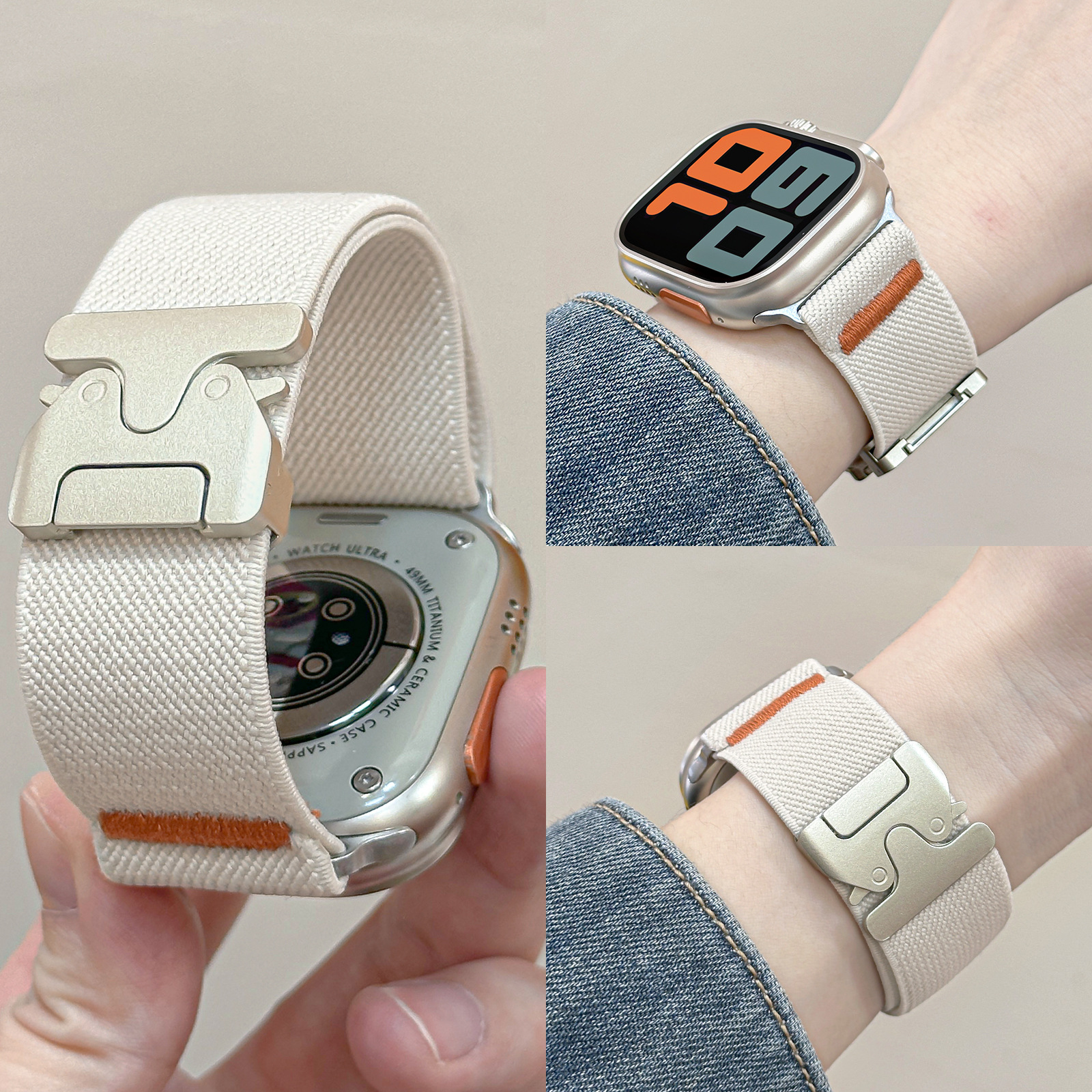 For Apple Watch Band Nylon Ela - Parachute Strap Elastic のレビューと価格
