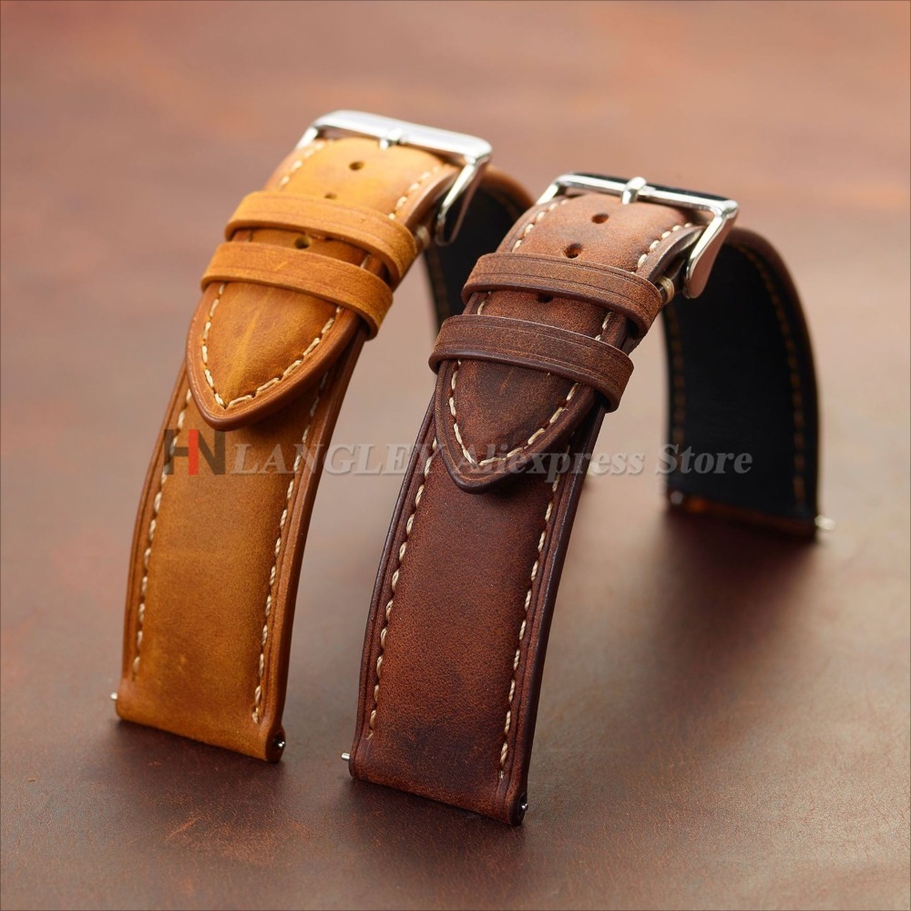 Vintage Watch Strap 14mm 16mm  - Leather Strap Quick Release のレビューと価格