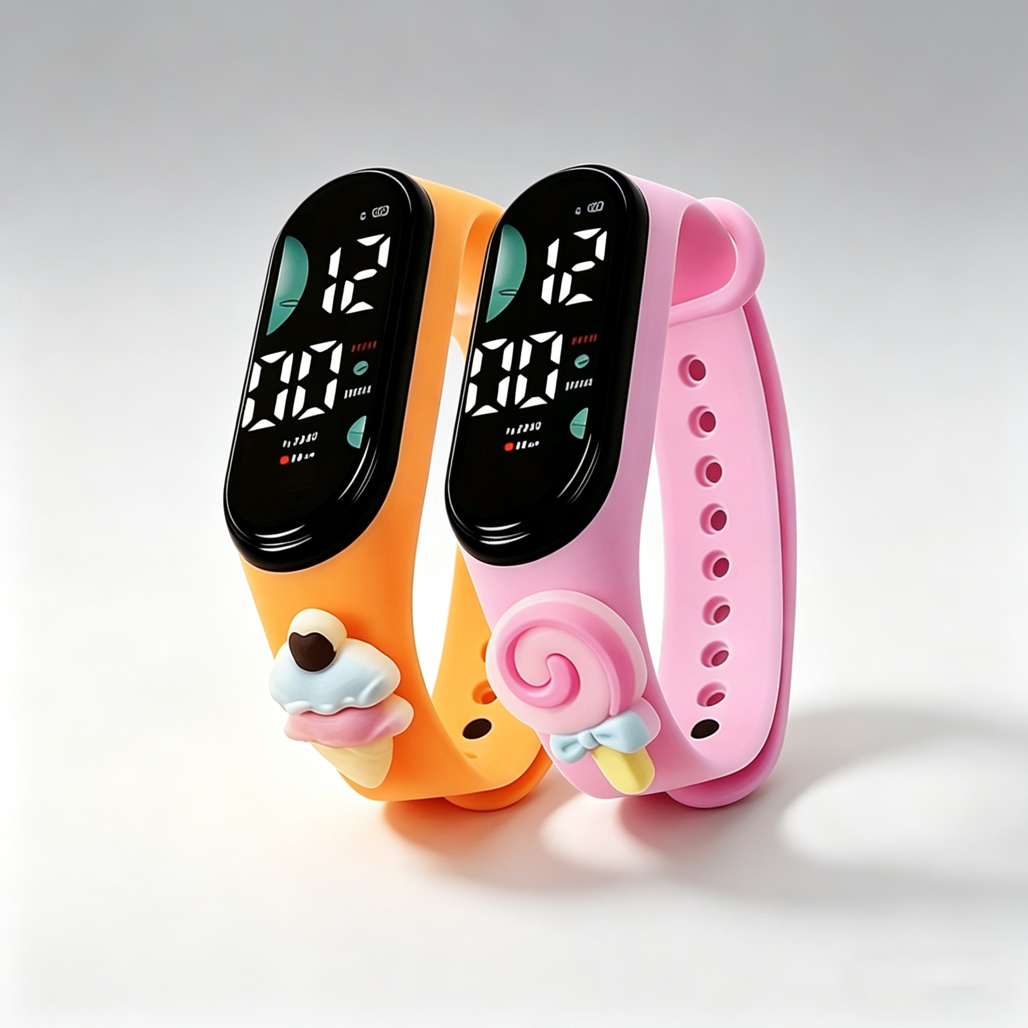 Cute 3D Cartoon Digital Watch  - Silicone Band Women のレビューと価格