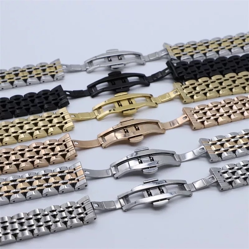 Solid Stainless Steel Watch Ba - Butterfly Clasp Deployant のレビューと価格