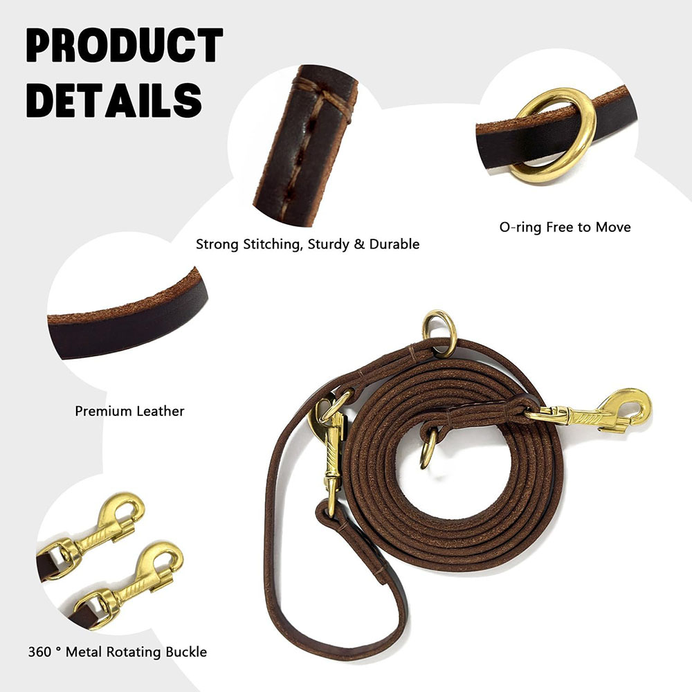 Multi Function Leather Dog Lea - Leather Strap Quick Release のレビューと価格