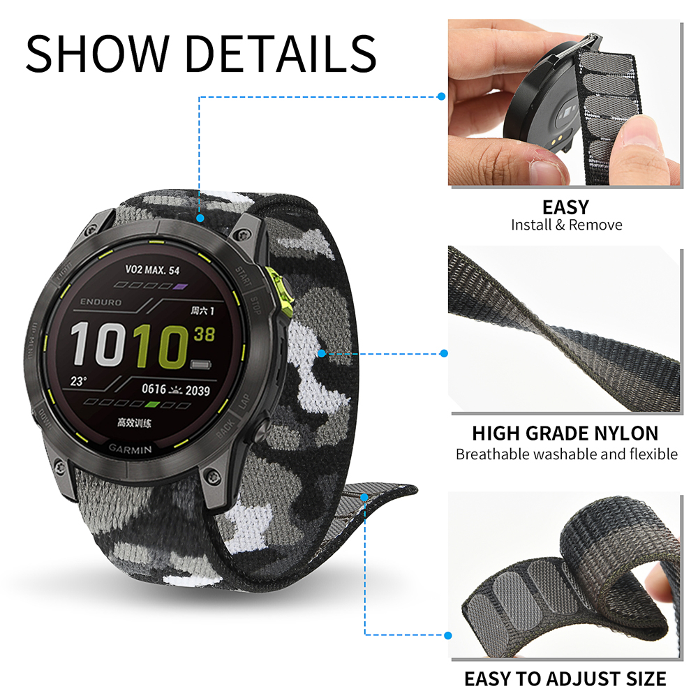 22mm 26mm Nylon QuickFit Strap - Sport Loop Velcro のレビューと価格