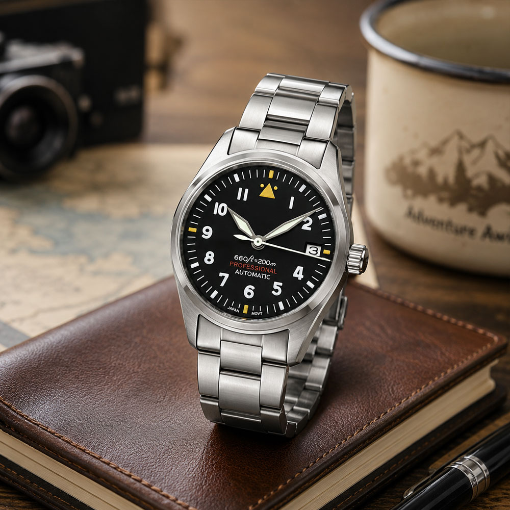 Custom LOGO 36mm 39mm Pilot Wa - Stainless Bracelet Diver のレビューと価格