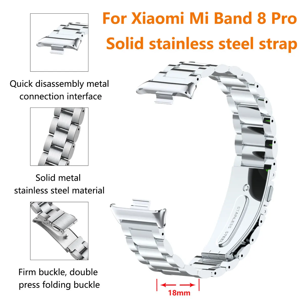 Suitable for Xiaomi band 8pro  - Mesh Strap Metal のレビューと価格