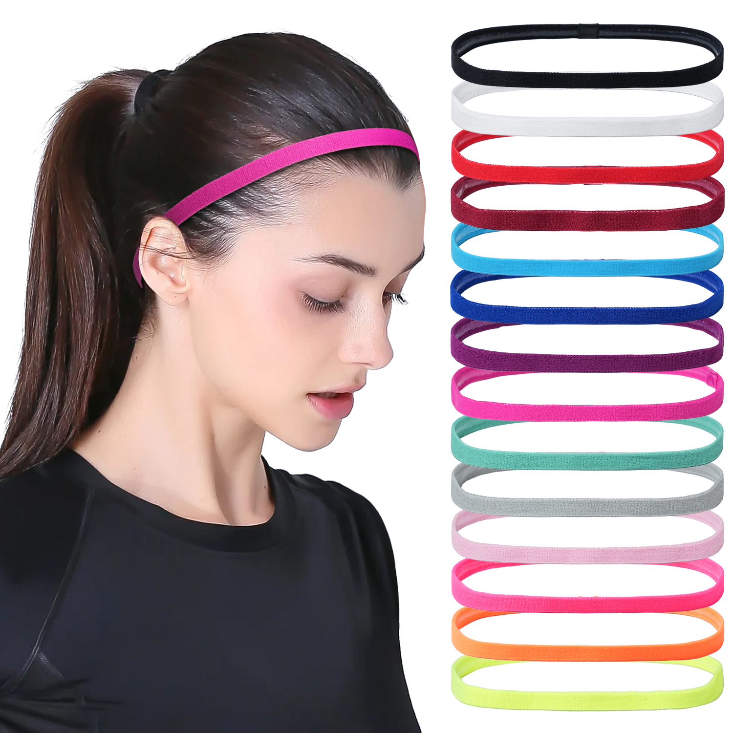 3Pcs Non-Slip Sports Hairband  - Silicone Band Women のレビューと価格
