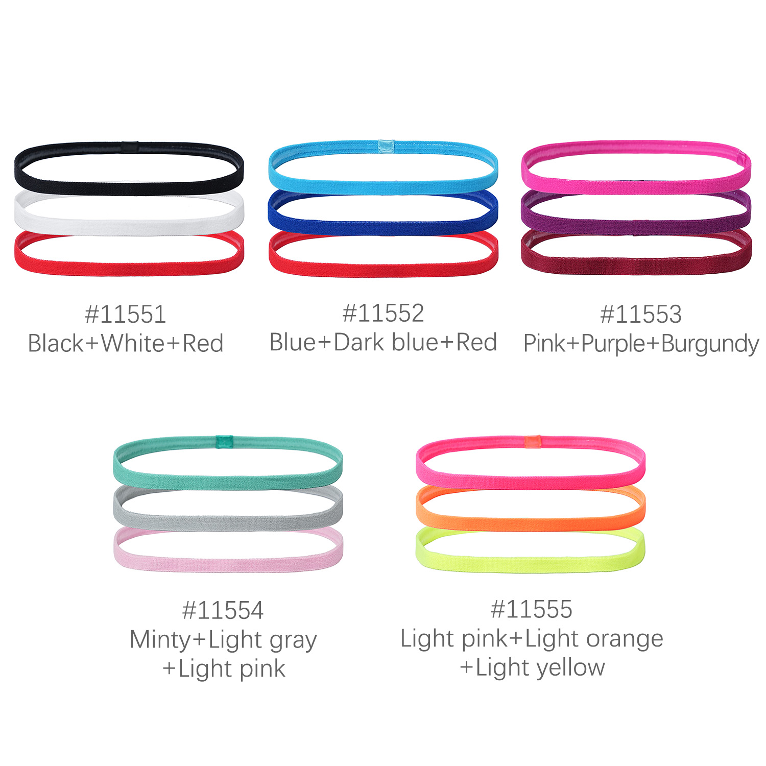 3Pcs Non-Slip Sports Hairband  - Silicone Band Women のレビューと価格