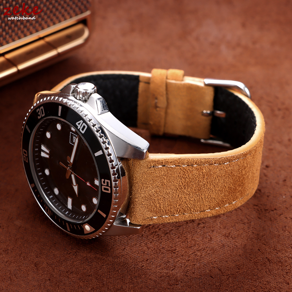 20mm Vintage Suede Cowhide Wat - Suede Strap Watch のレビューと価格
