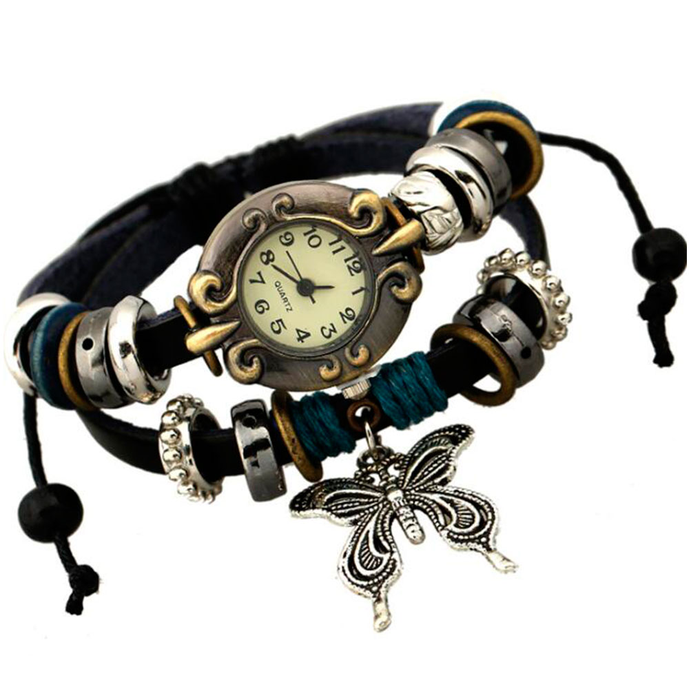 Handmade Butterfly Beads Brace - Leather Watch Band Men のレビューと価格