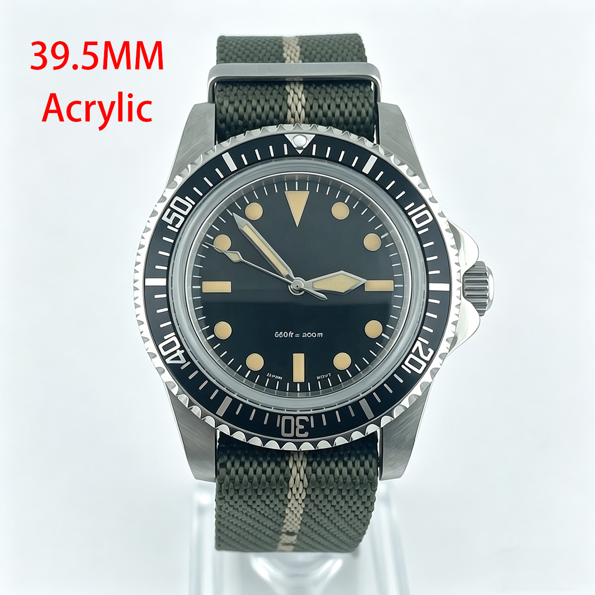 39.5mm Diver Retro watch acryl - Tropic Strap Vintage のレビューと価格