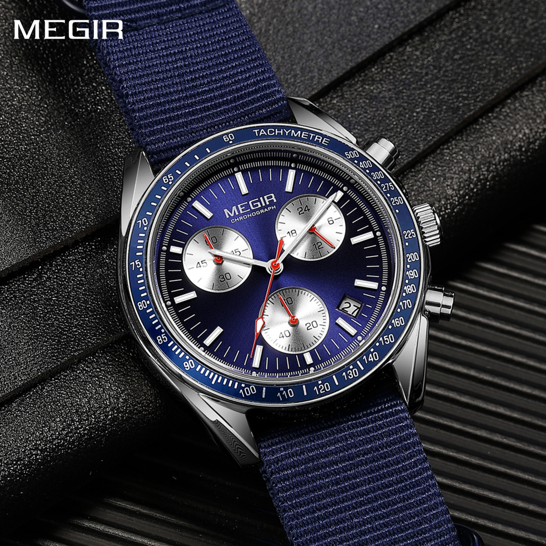 MEGIR Chronograph Canvas Strap - Canvas Strap Watch のレビューと価格