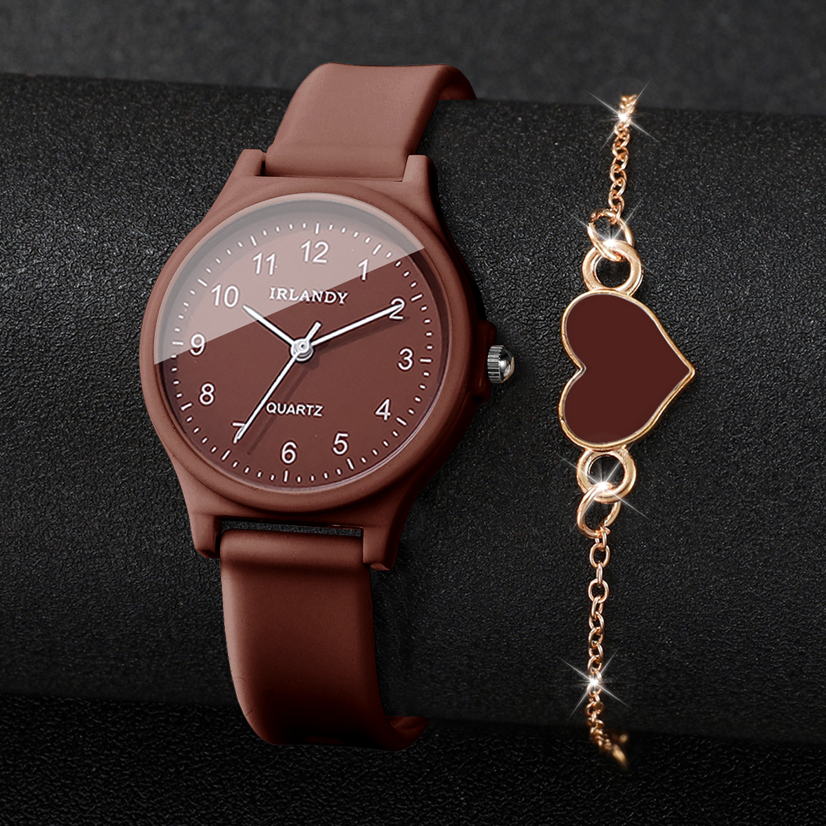 2PCS Fashion Arabic Dial Women - Silicone Band Women のレビューと価格
