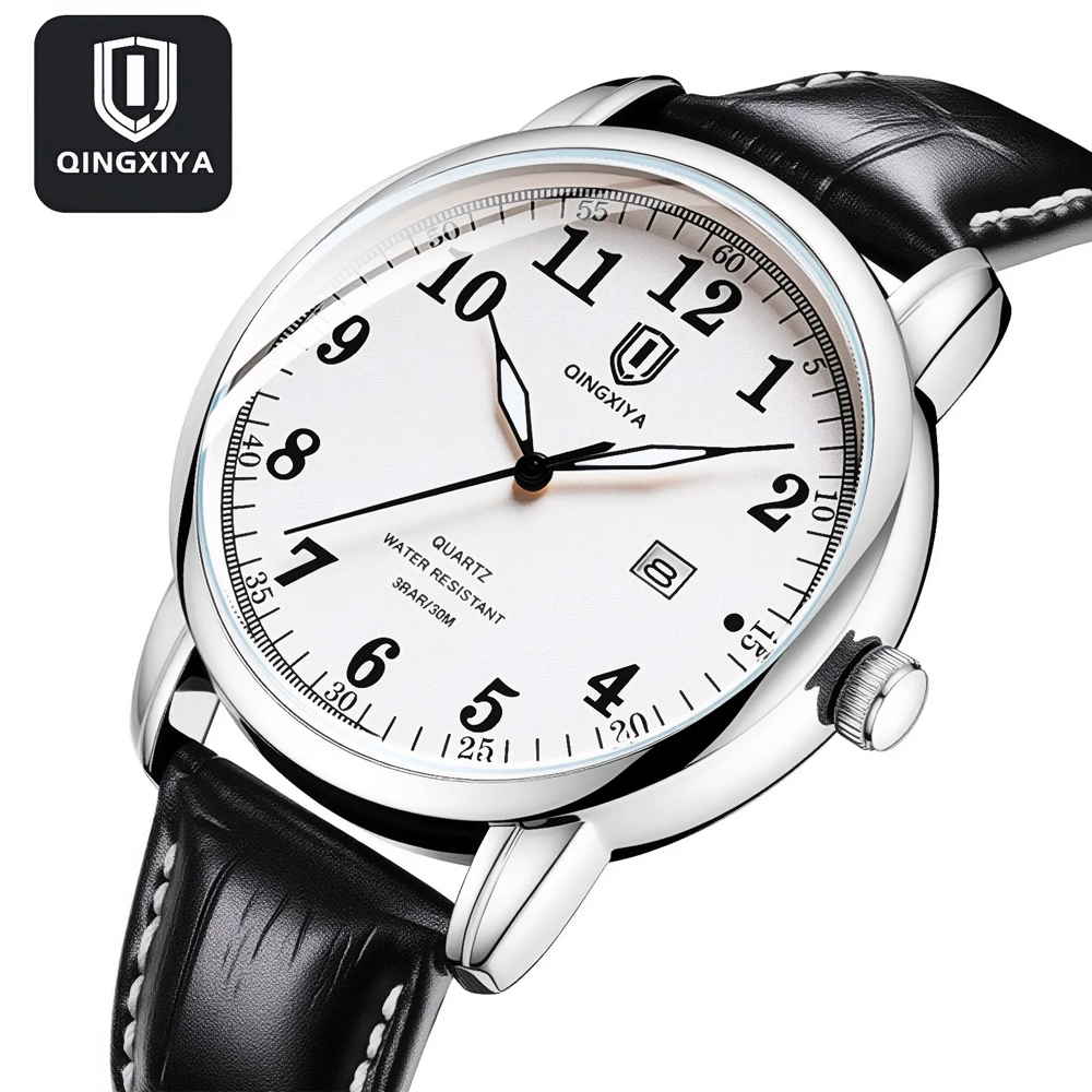 QINGXIYA Business Mens Watches - Leather Watch Band Men のレビューと価格