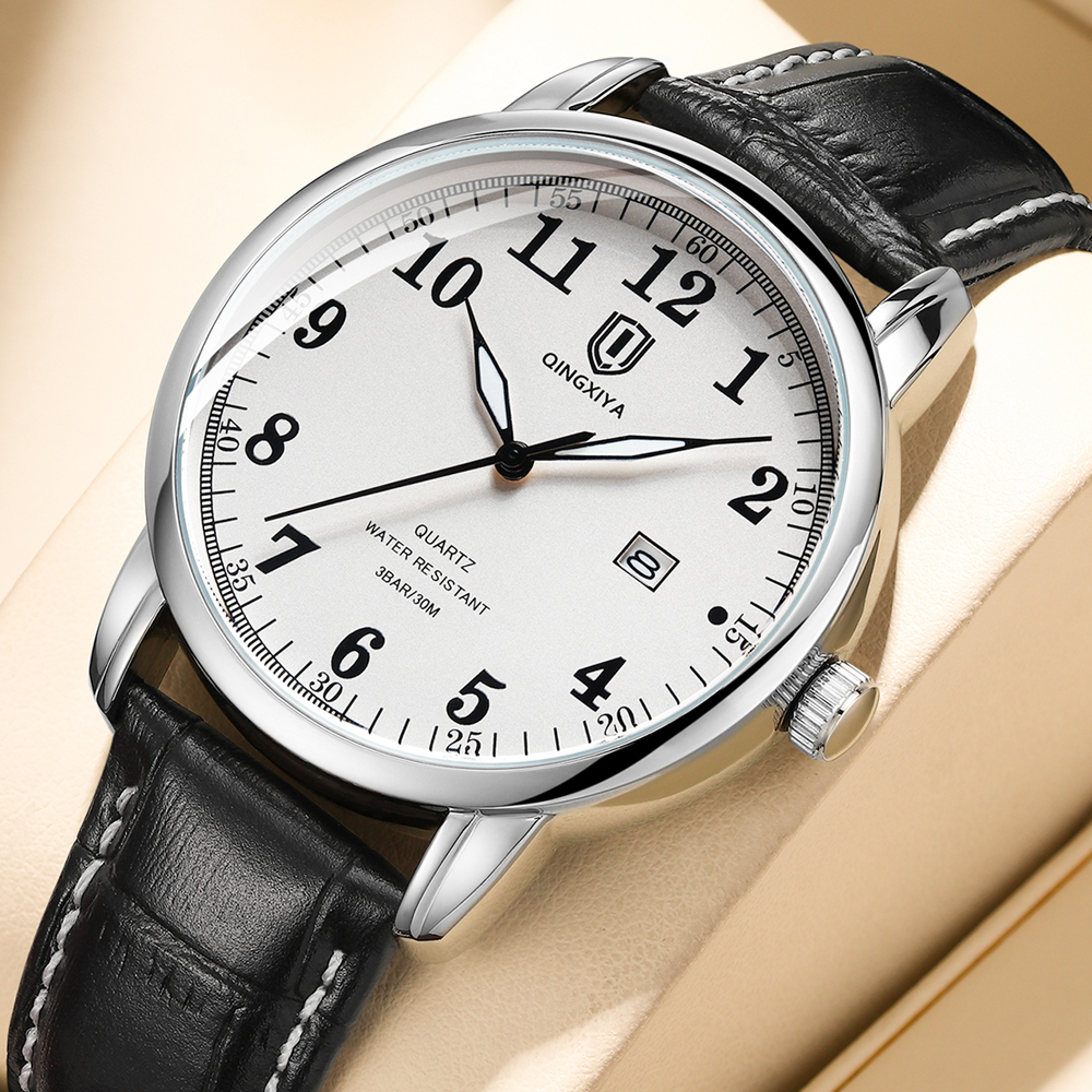 QINGXIYA Business Mens Watches - Leather Watch Band Men のレビューと価格
