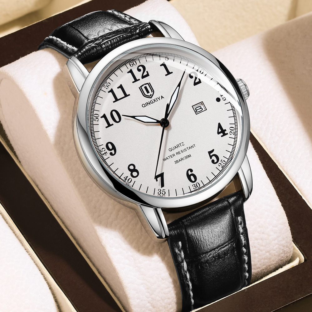 QINGXIYA Business Mens Watches - Leather Watch Band Men のレビューと価格