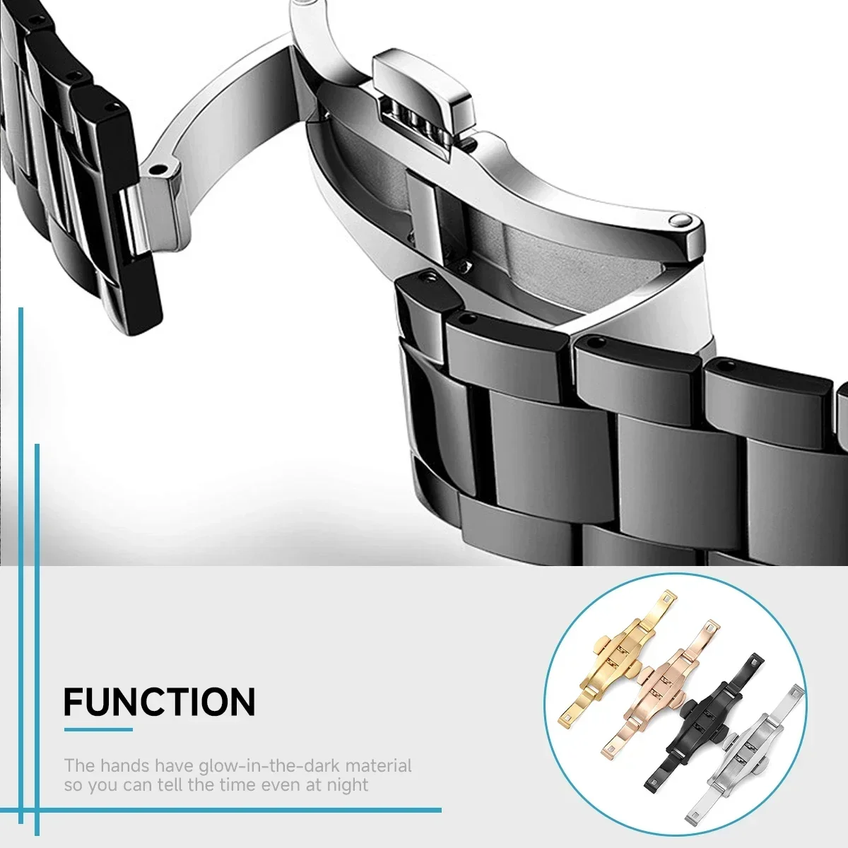 Stainless Steel Butterfly Depl - Butterfly Clasp Deployant のレビューと価格