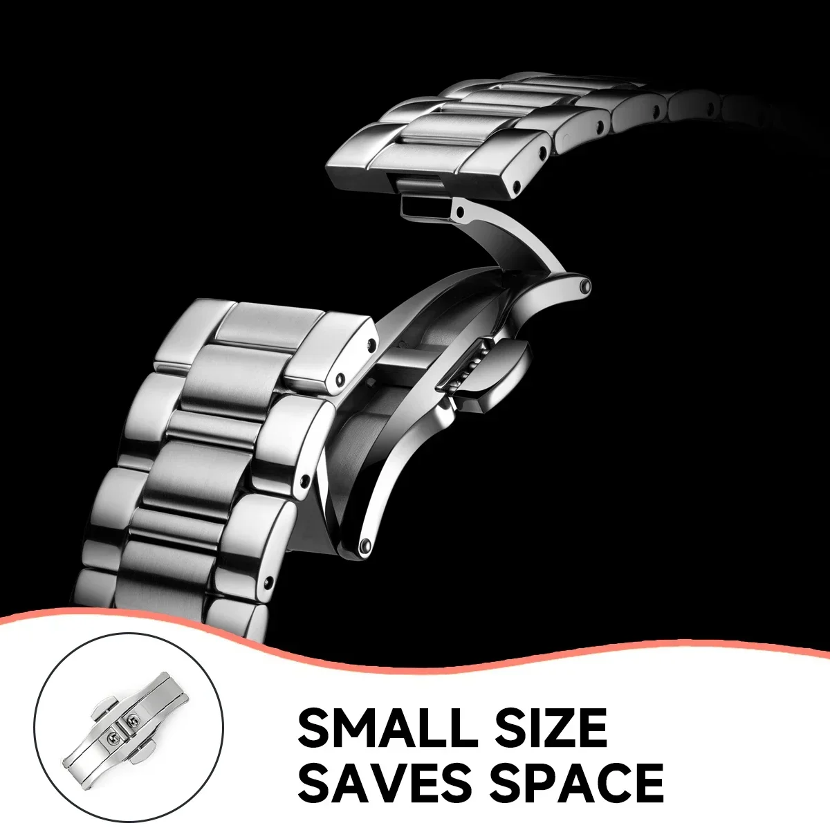 Stainless Steel Butterfly Depl - Butterfly Clasp Deployant のレビューと価格