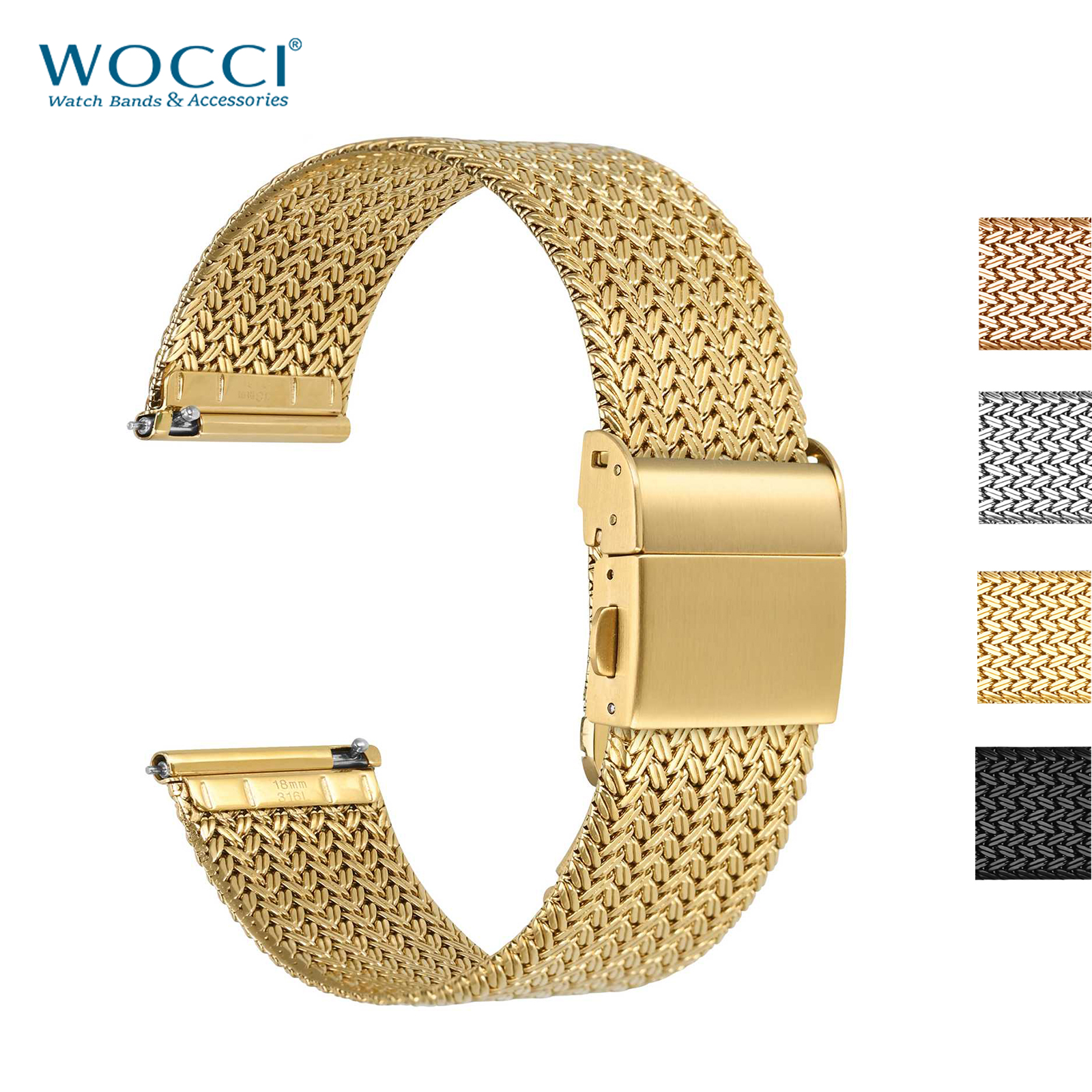 WOCCI Metal Watch Bands 316L S - Mesh Strap Metal のレビューと価格