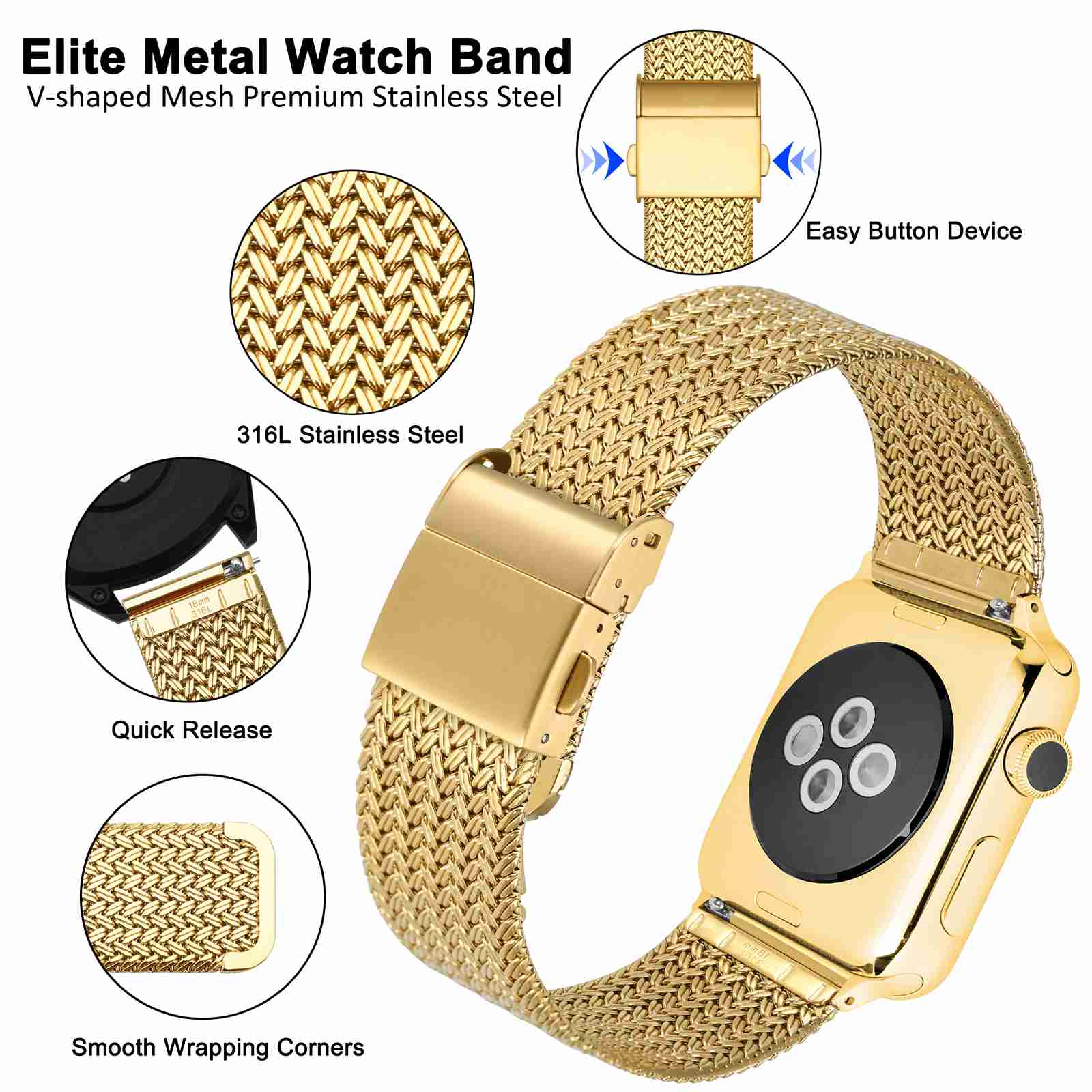 WOCCI Metal Watch Bands 316L S - Mesh Strap Metal のレビューと価格